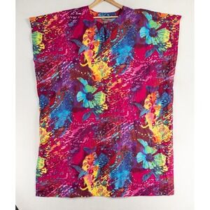 Peppermint Bay Patio Dress One Size Multicolor Floral Art Dopamine Dressing